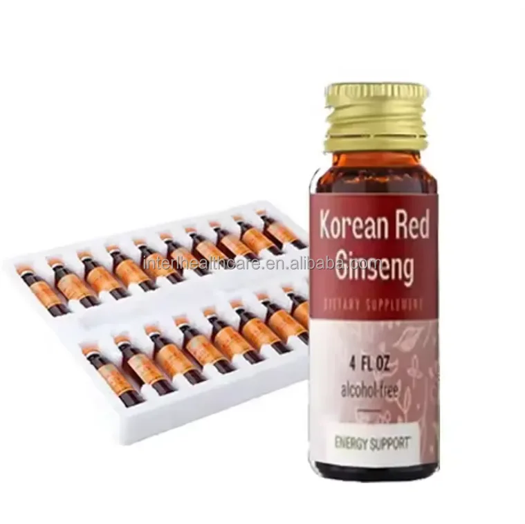 Ausreson OEM Ginseng Oral Liquid and Royal Jelly Energy Halal Ginkgo Biloba Red Panax Ginseng Royal Jelly Drink
