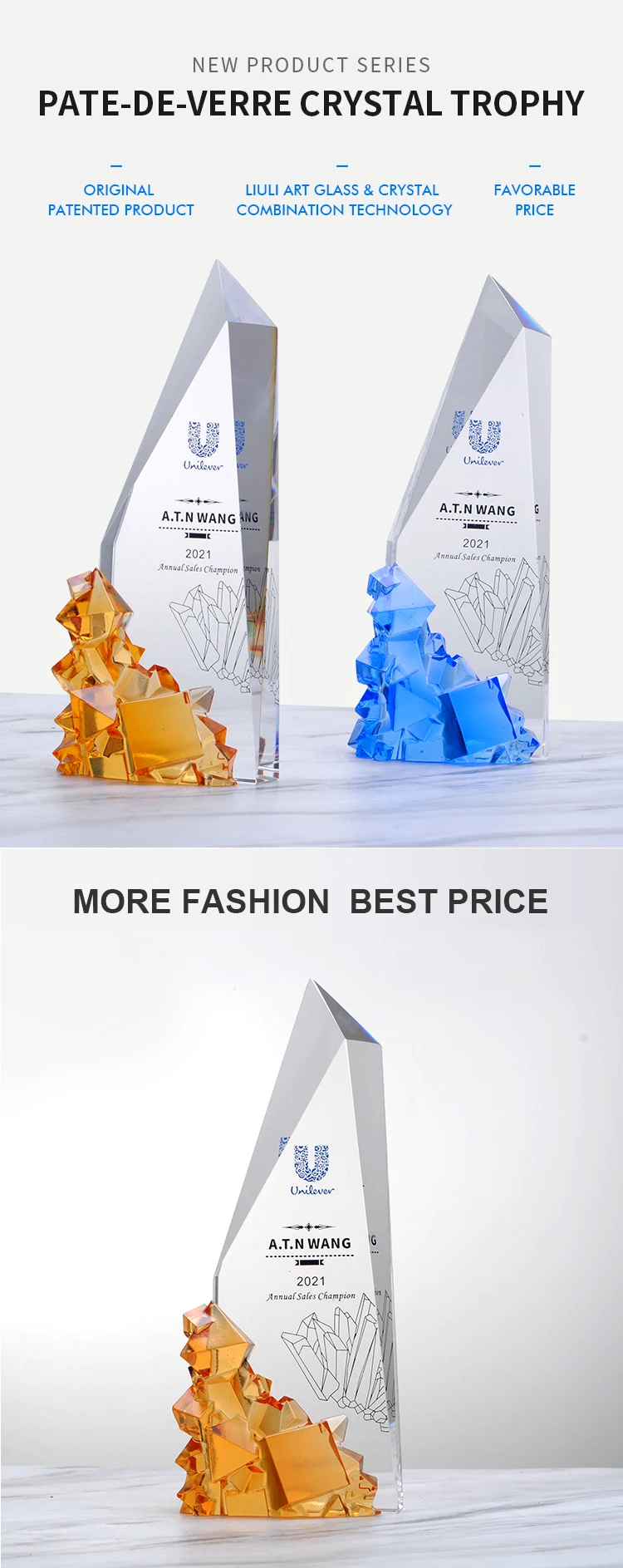 2025 New Arrival Wholesale Crystal Trophy Crystal Glass Award Crystal Plaque for Souvenir Gifts