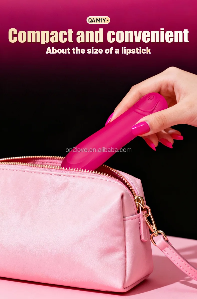 Amoura mini bullet vibrator in red color, front view
