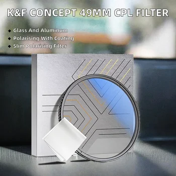 Glass CPL Filter 49mm Slim Multi Coating Polarising with Microfibre Cleaning Cloth Vacuum Packed for Camera Lens detail image