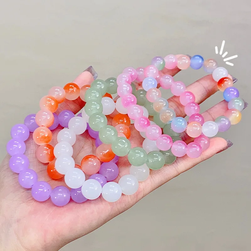 Fashion Popular Crystal Colorful Beaded Bracelet Handpiece Glass Bead