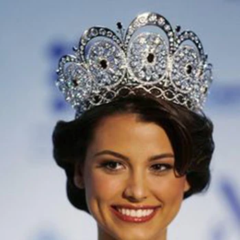 Diamond Tiara Red Stone adjustable Headband Miss Universe Pageant Crown