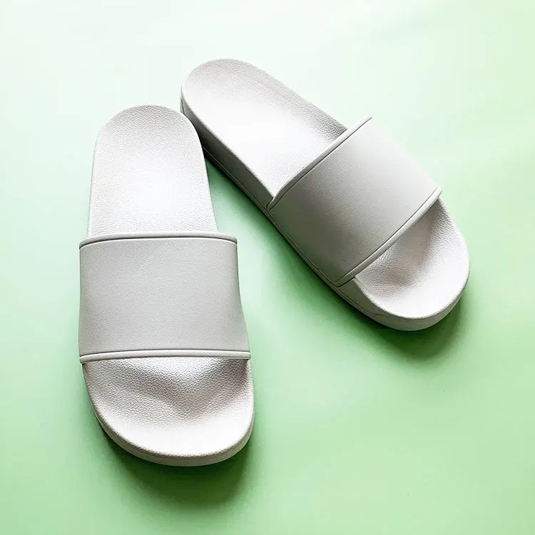 French White Women Fashion Sandal Slides PVC Summer Slippers Soft Rubber  Beach slippers Popular Men Footwear Sandals for Adult