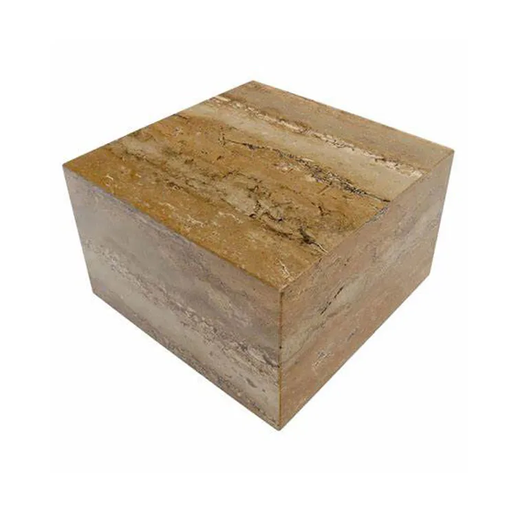 Natural Side Tables Pedestal Square Column Display Stand Block Coffee