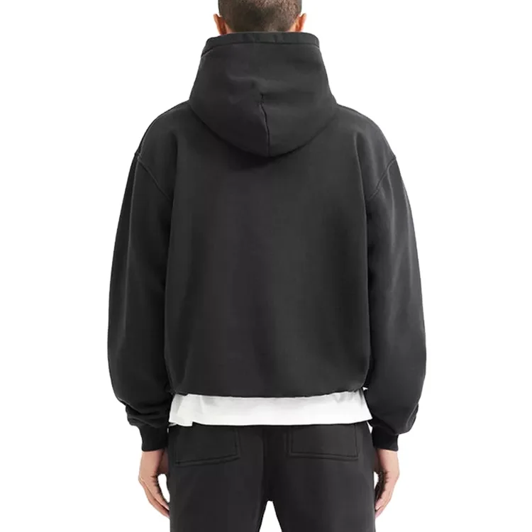 Custom Logo Men Double Zipper Oversize Heavy Weight Hoodie