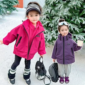 Customized Waterproof Hooded Trench Coats for Girls Latest Design High Quality Pink Purple Winter Clothes for Kids