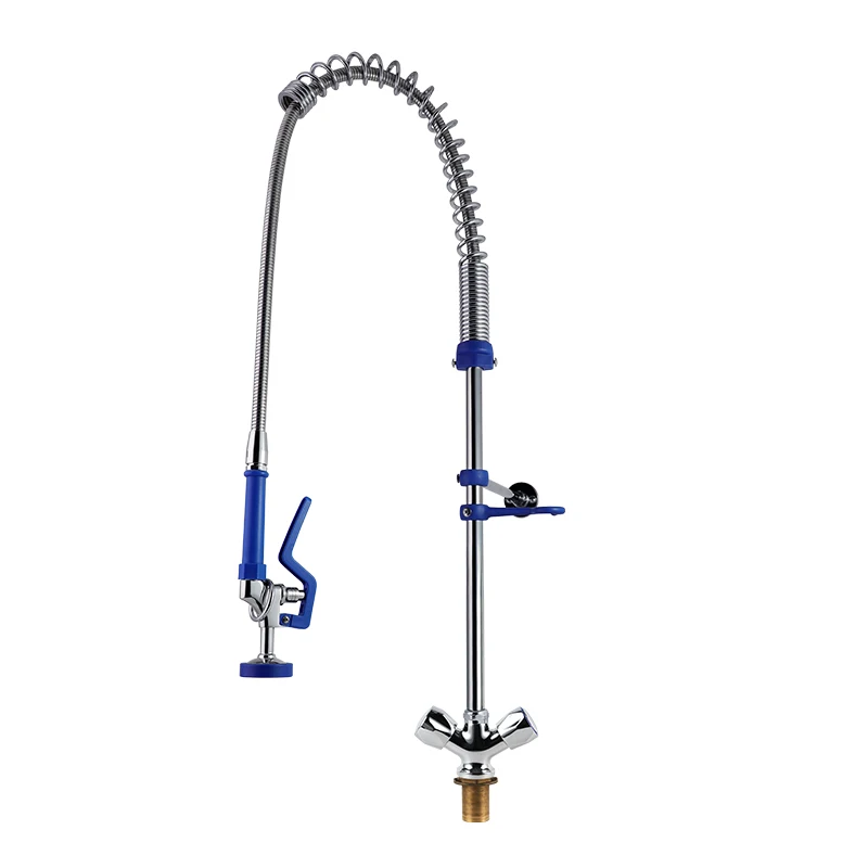 Luxury Commercial Deck Mounted Faucet Adjustable Height EasyInstall Dual Handle Pre Rinse Unit Single-Hole Options Sink Faucet factory