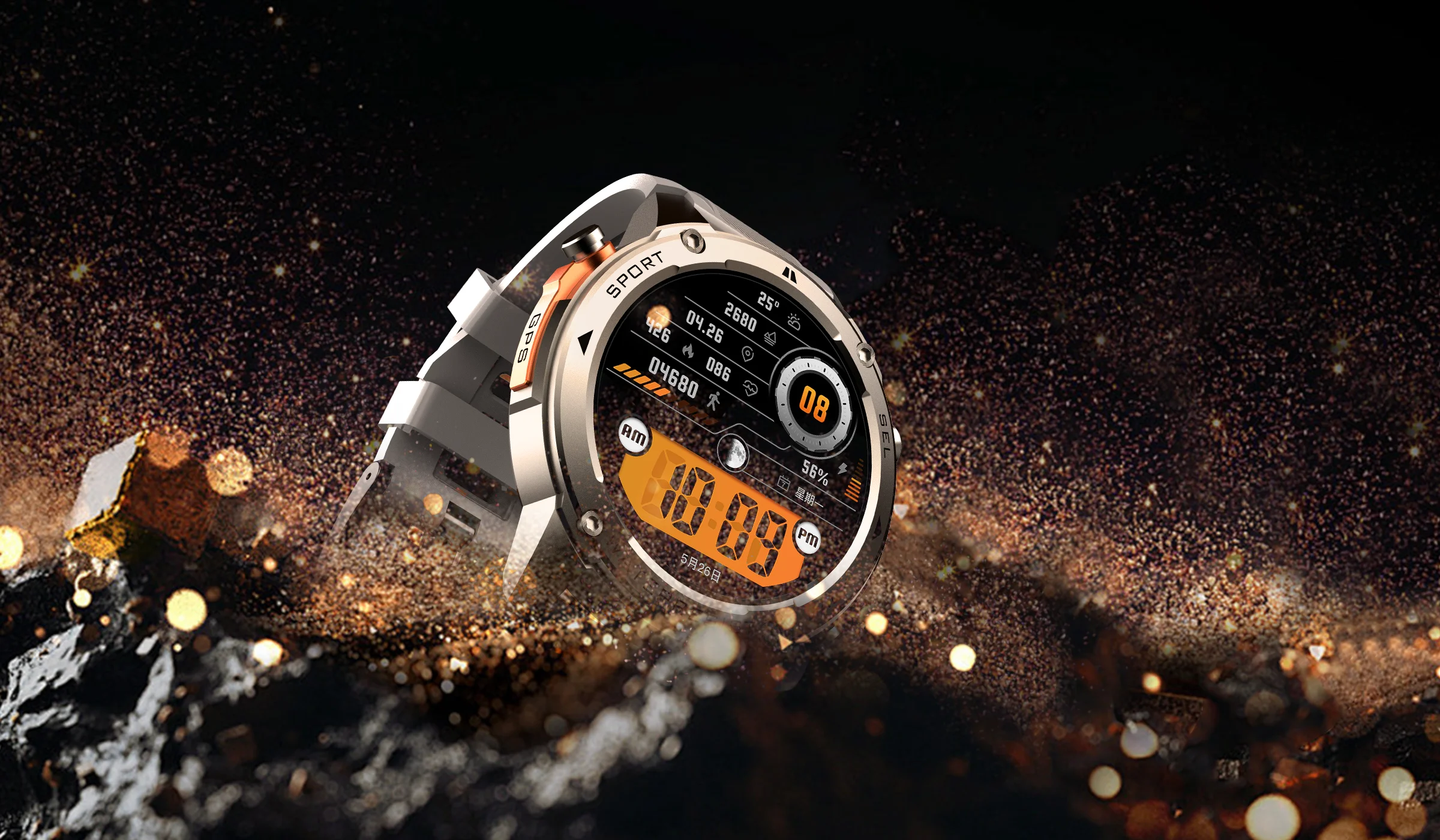 OEM 5ATM Waterproof GPS Smartwatch for Men Ultra-precision