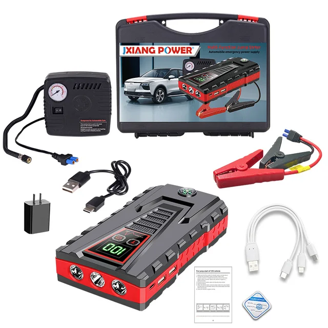 OKOELEC High Quality 99800mAh 12V Multi-function Portable Car Emergency Battery Booster Power Bank Jumper Pack Car Jump Starter
