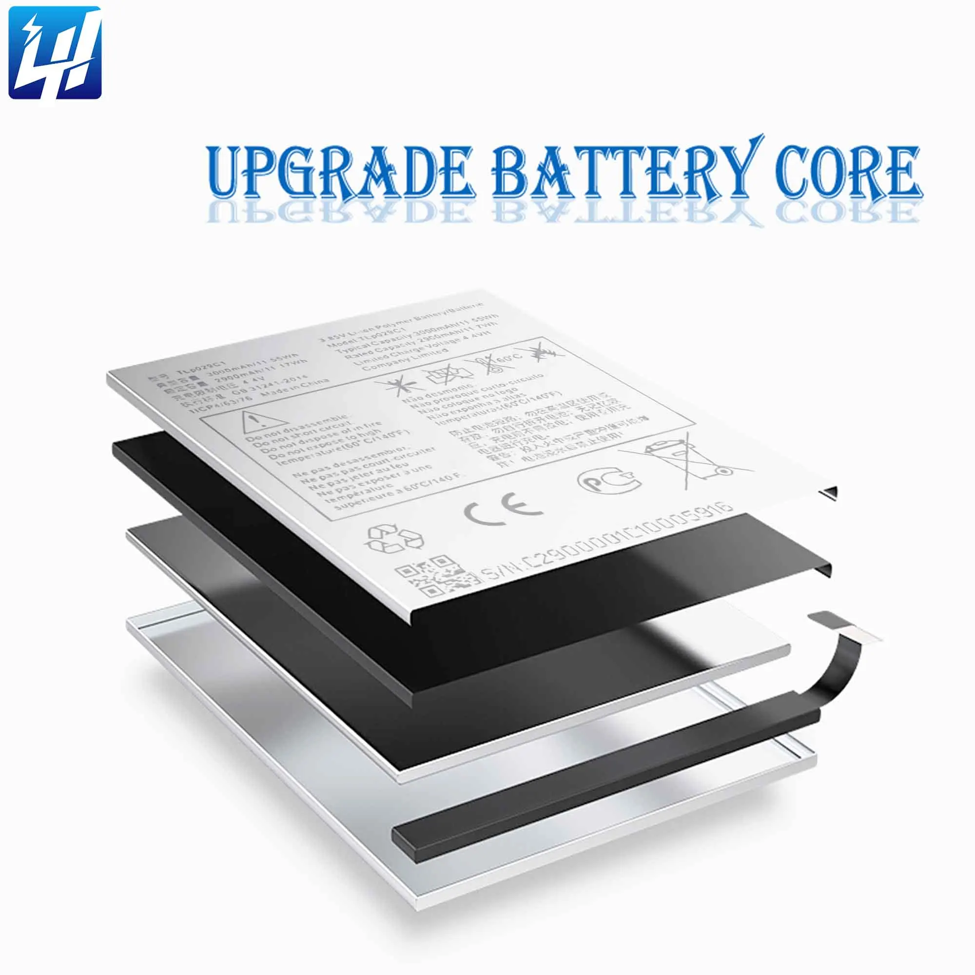 Batterie Compatible Key2 Le Certifiée Ul Ce Rohs Battery For Alcatel A30 3V 3c 5099 5026 5049W BlackBerry KEY2 LE BBE100 TLP029C1 Kit Réparation Batterie Smartphone