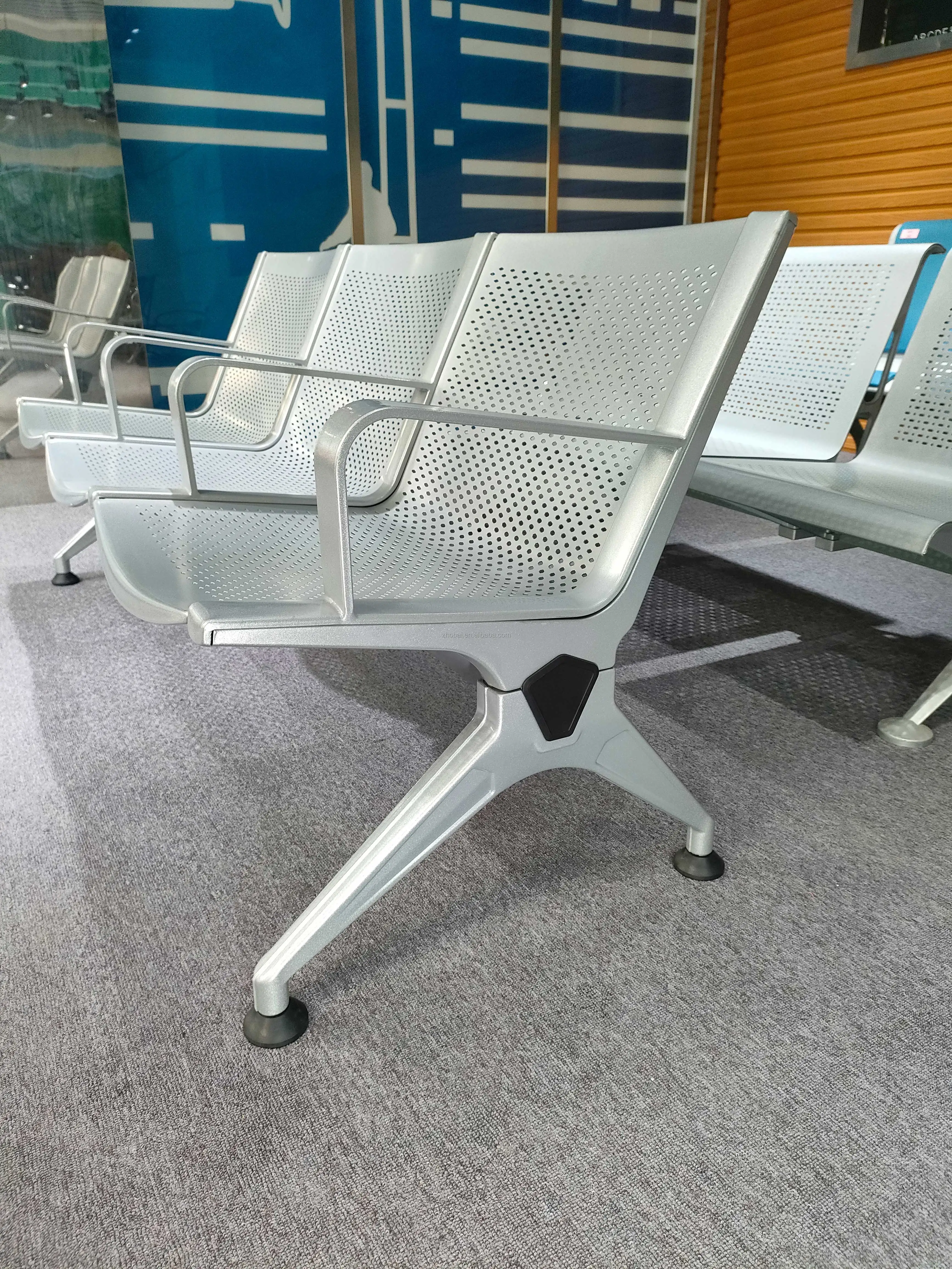 Customized High Quality Modern Design 3-Seater Stainless Steel School Clinic Dental Office Waiting Chair for Gym Hospital Public 5