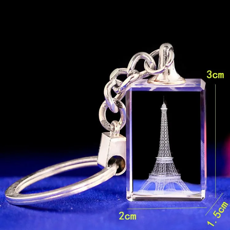 Popular Company Advertizing Promotion Gifts 3D Crystal Keyrings