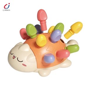 Chengji Baby Developmental Toys Montessori Cartoon Cute Colorful Hand Eye Coordination Inserted Plastic Hedgehog Toy