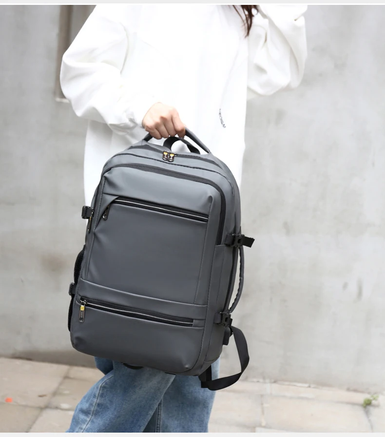 Custom Logo Waterproof Black Smart USB Charging Large Capacity Portable Men Travel Business Computer Laptop Backpack for Male