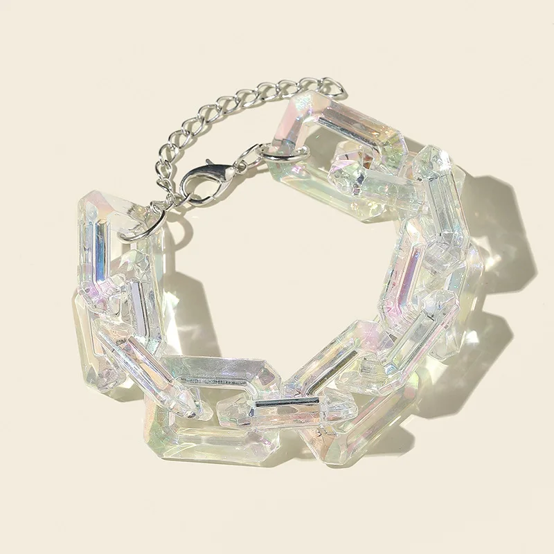 Hot Selling Acrylic Transparent Resin Crystal Square Women Fashion Clear  Acrylic Chain Bracelet 2021 - Buy Acrylic Chain Bracelet,Acrylic
