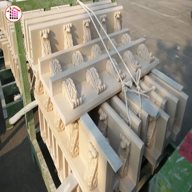 Limestone Column Pillar Window Surrounding Round Column Cladding Limestone Column Pillar
