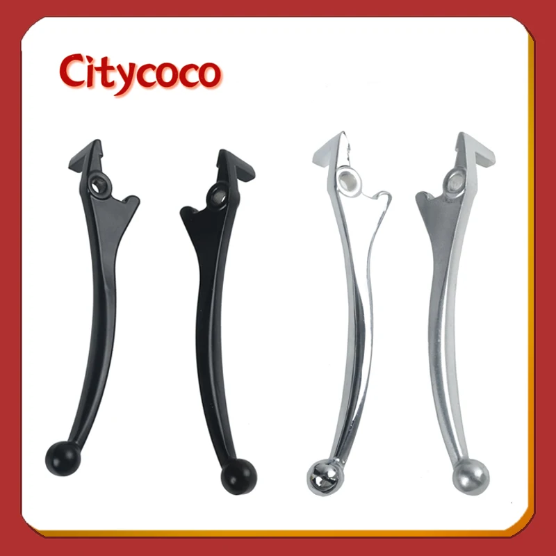 Set Manopole E Leve Freno Per Scooter Elettrico Citycoco - Ricambi In Metallo Argento - 1 Set Completo