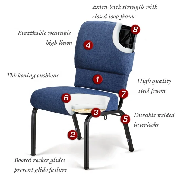 Standard Size Used for Church Stackable Cheap Price Auditorium Chair