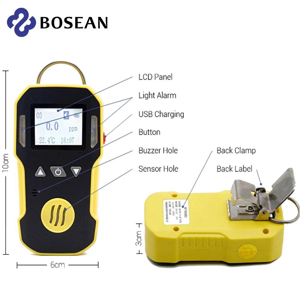 Bosean PID Sensor for VOC Gas Monitor Detector Price Portable Single Gas Monitor