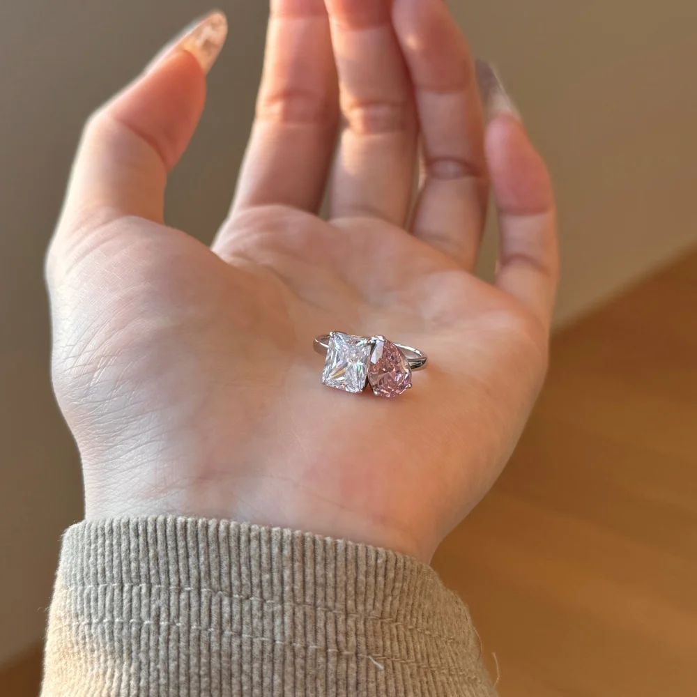 KAKODIY Luxury Emerald and Pink 5A Zircon Daily 925 Sterling Silver Women's Wedding Ring detail 8