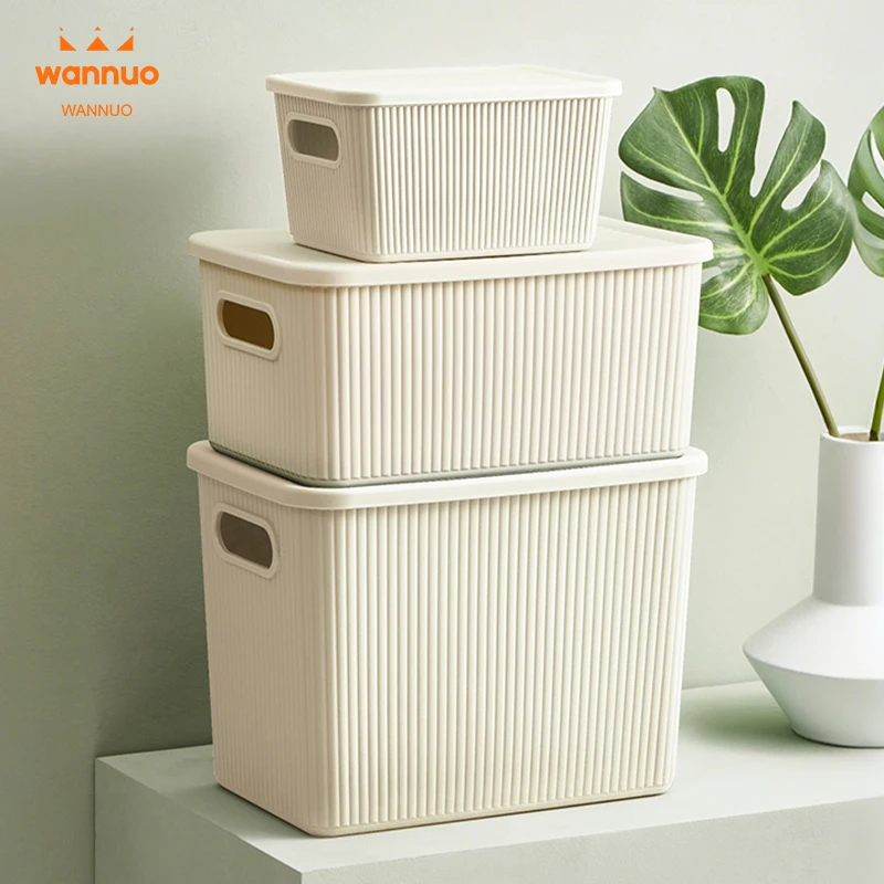 Wannuo Simple Style Plastic Storage Box Universal Storage Box Home Tidy and Orderly Storage Boxes in Three Sizes