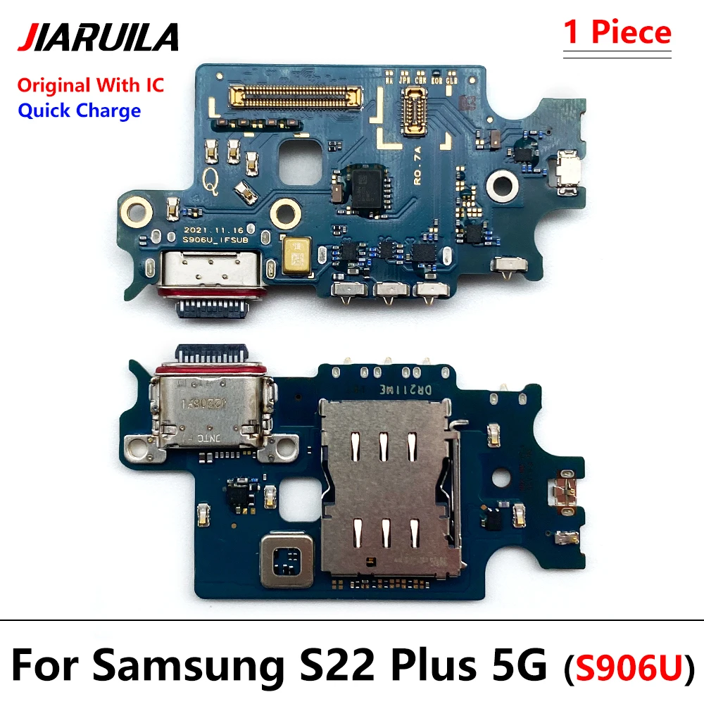 Original USB Charging Port Connector Board Plug Dock Flex Cable for Samsung S22 Plus S22 Ultra S908B S908U S901B S901U S906B