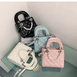 New high-grade Women's Luxury Bag Diamond Embroidered Pearl Bucket Bag Single Shoulder Crossbody Bags Women Handbags Ladies