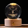 a deer accompanied by 6cm crystal ball-touch luminous lamp