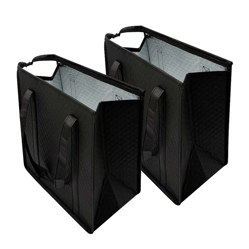 Custom Logo Foldable Large Capacity Tote Cooler Delivery Ice Cream Bag Portable Thermal Insulated Grocery Freezer Bag