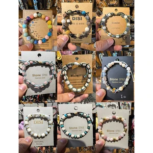 Ilona Colorful Natural Stone Bracelet Pendant for Men Adjustable Jewelry Minimalist Bead Bracelets