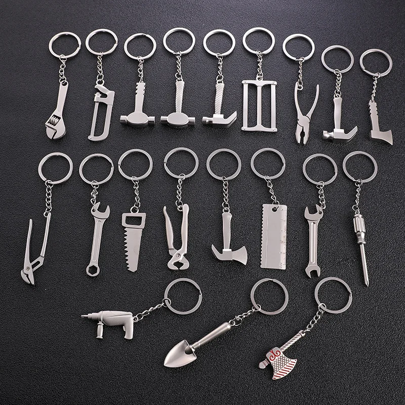 Hot Keychains For Men Car Bags Key Ring CombinationTools Wrench Hammer Plier etc 