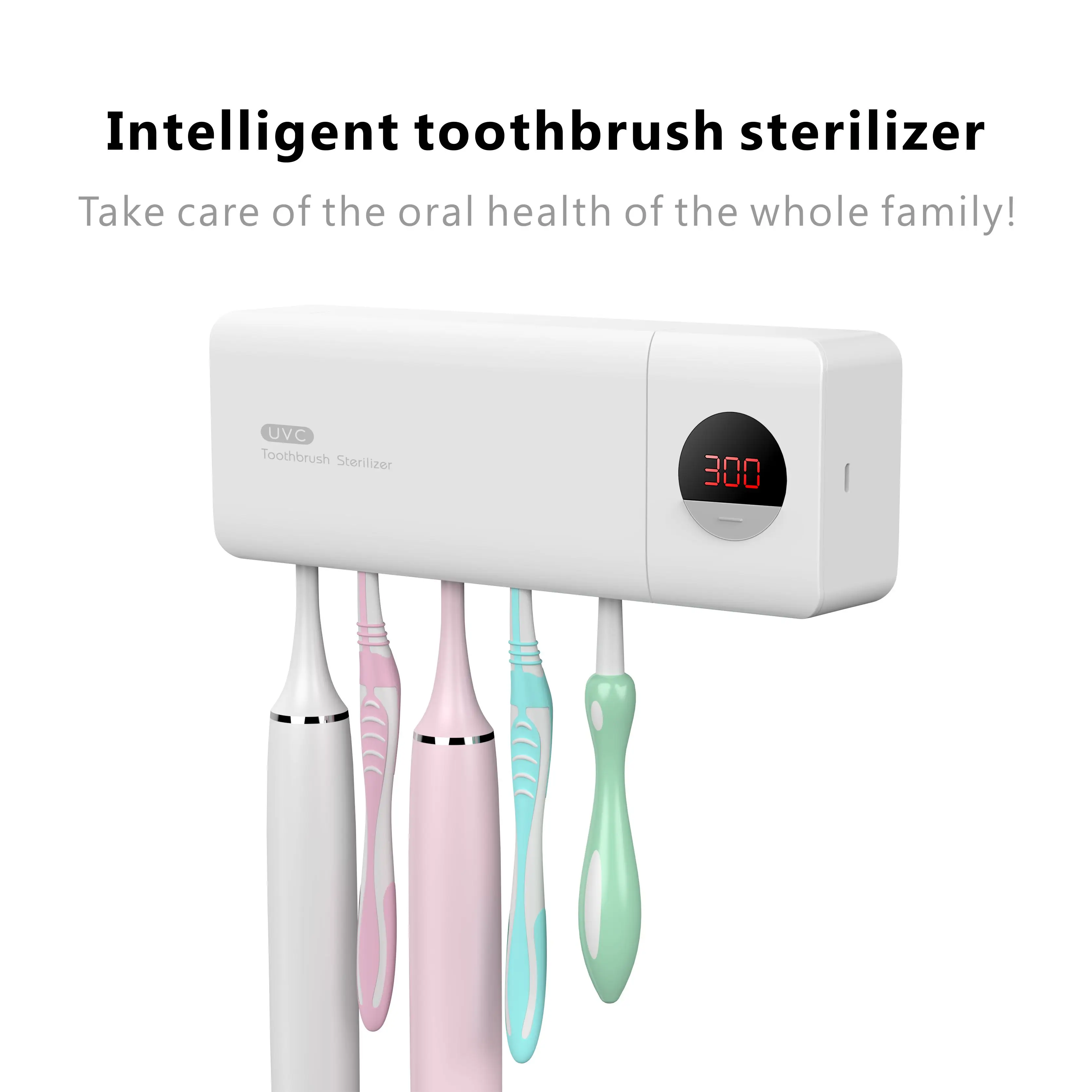 Auto Uvc Sterilizer Toothbrush Holder with Battery Inside Smart Toothbrush Sterilizer