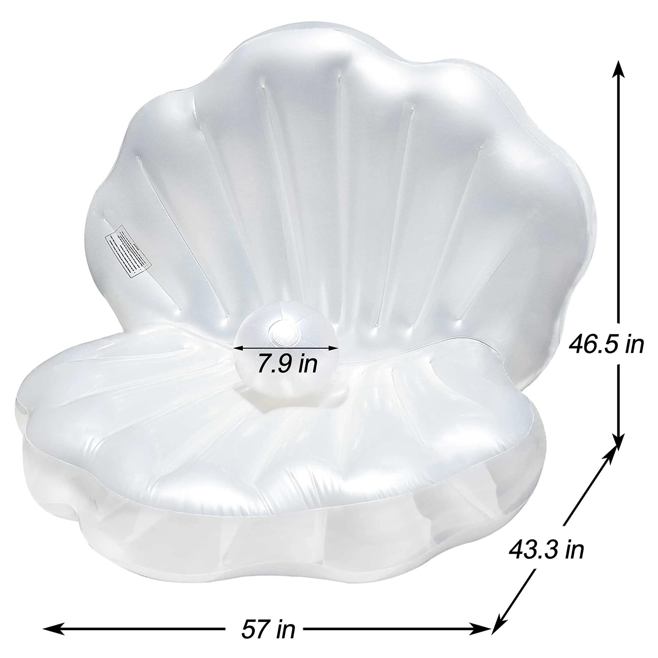 Blow up Large Clam Floatie with Pearl Ball, Raft Chair for Swimming Pool Summer Party for Adults Inflatable Seashell Pool Float
