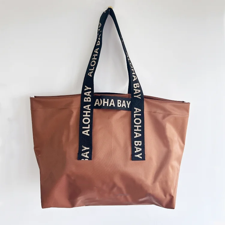 Extra Large Waterproof Nylon Womens Tote Bag Custom Printed Handles Long Champ Beach Bag With Custom