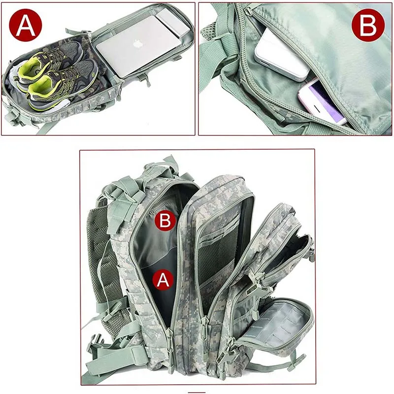 Outdoor Camping Tactical Rucksack for Travel Practical Camouflage Backpack Large Capacity Tactical Backpack