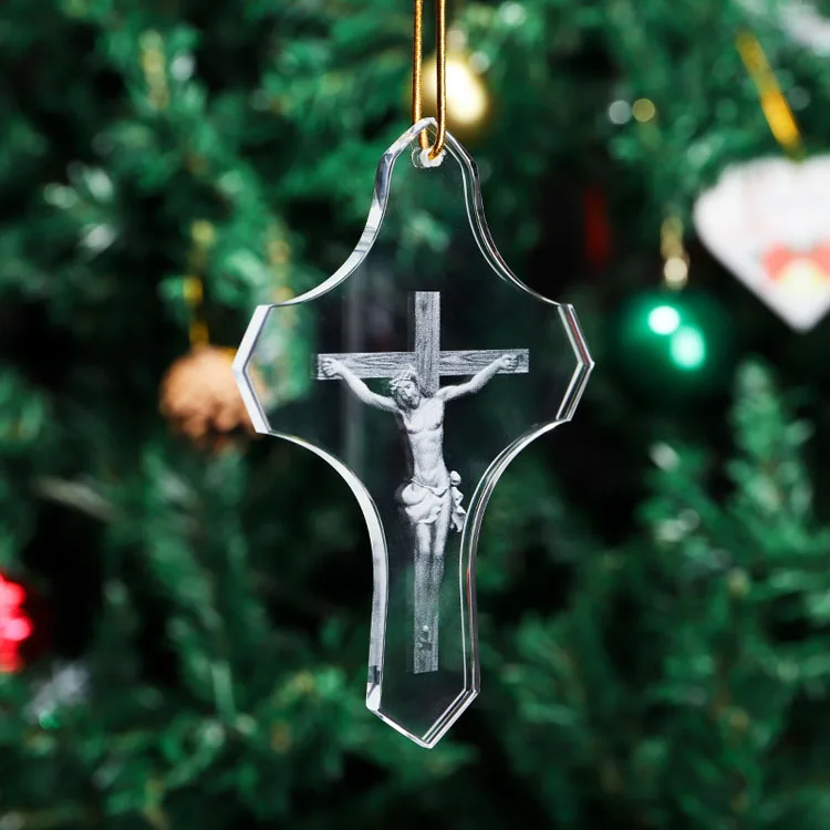 product factory glass pendant promotion christmas tree usage custom glass decoration gift cross glass ornament-38