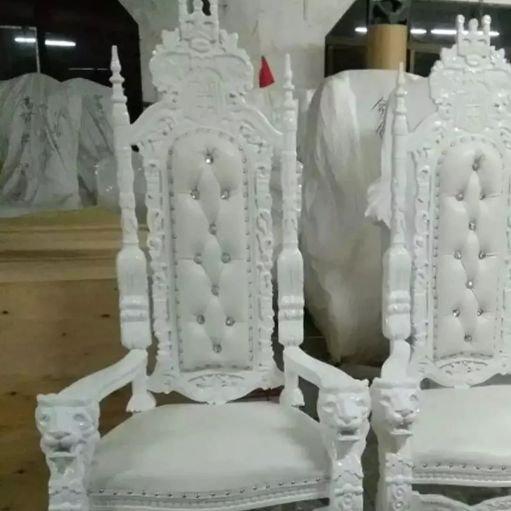 King And Queen High Back Cheaper Sliver Throne Chairs Bjflamingo