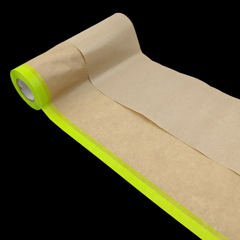 Biodegradable Car Automotive Kraft Paper Masking Film Covering Painting