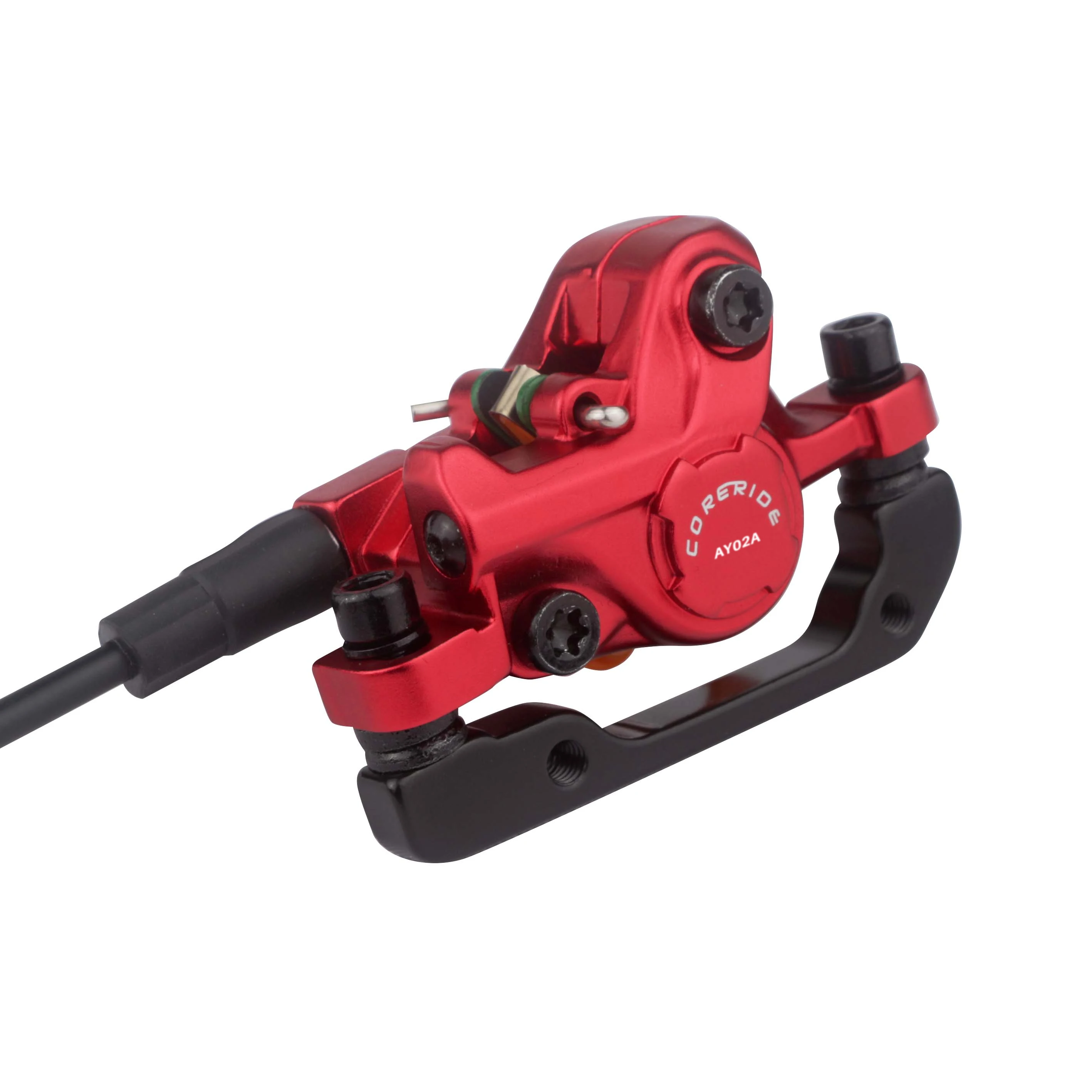 Ensemble Freins à Disque Hydraulique Vélo Électrique - Levier Frein Avec Rotor 160mm - Compatible VTT (Rouge)