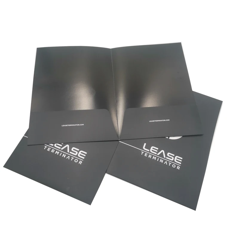 Custom A4 A5 Mini Presentation Folder With Card Holder Logo CMYK Printing Art Paper 2 Pocket Folder