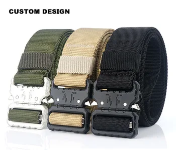 Custom Adjustable Police Man Combat Duty Outdoor Nylon Webbing Army Military Tactical Belt