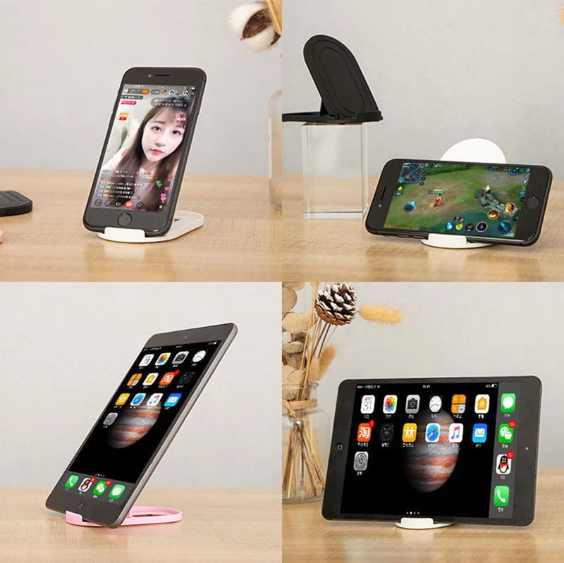 Universal Portable Foldable Desktop Tablet Phone Mount Bracket Multi-Angle Cradle Flexible Features Adjustable Cell Phone Holder