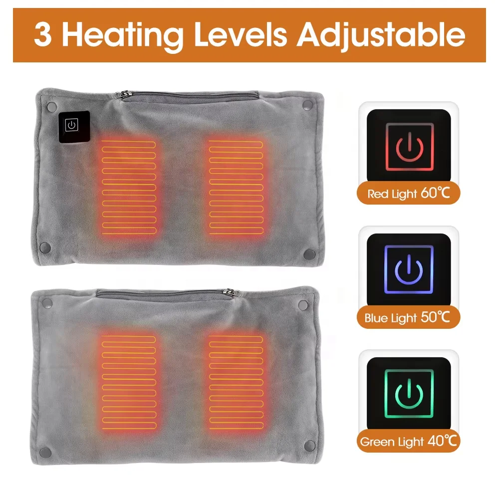 Adjustable Temperature Graphene Hand Warmer with Four-sided Heating USB-powered Therapeutic Heating Pad Hand Warmer Pouch 7