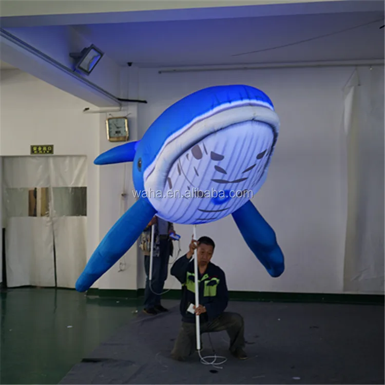 WAHA Parade Decor Walking Inflatable Fish Costume Stage Dance Props Huge Fish Whale Puppet