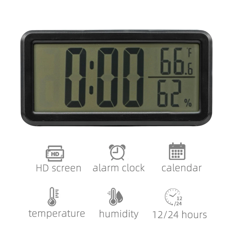Modern LCD Digital Alarm Clock Backlight Display Temperature Calendar Suitable for Office Home Decoration Table Clock
