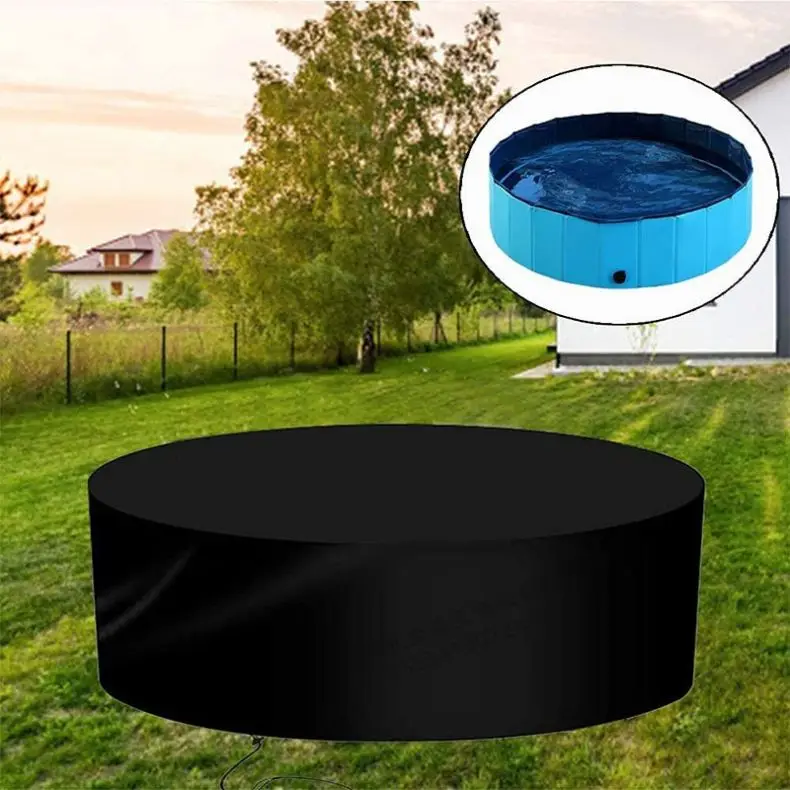 Outdoor Foldable Pet Children's Pool Cover Round Waterproof Bathtub Cover Bath Cover