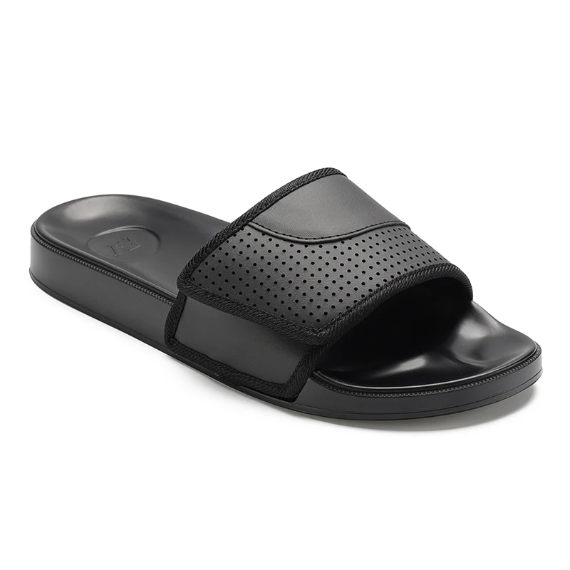 Henghao Non-Slip 3d Slide Slippers Your Own Design Genuine Leather Slide Slippers Letter Printed Slides Slippers Factory Price