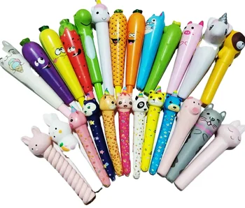 Squeeze PU Foam Pen School Supplies Cute Stress Relieve Pen Stationery Decompression Toy Cartoon Gel Ink Pen