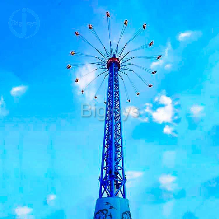 Colorful Amusement Park Thrill Rides Flying Tower Rides Rotating Flying ...