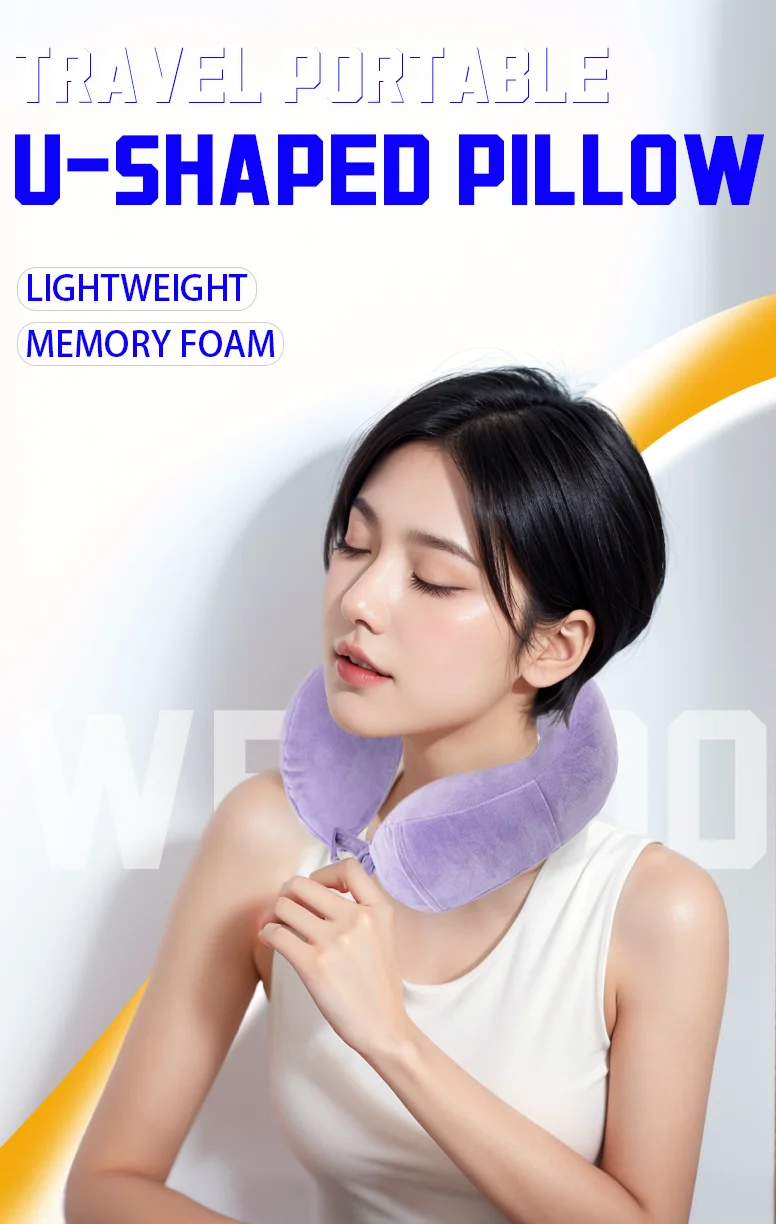 Custom Luxury Memory Foam Neck Travel Pillow Washable U Shaped Neck Pillow